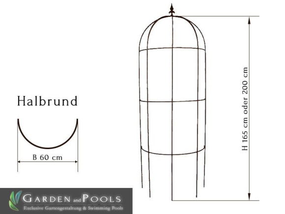 Halbrund Obelisk H- 1,65 m oder 2,00 m