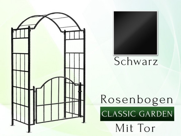 Rosenbogen "Classic - Garden" mit Tor   Eisen Massiv Rosenbogen für deinen Garten, erhältlich in drei Varianten: Rost, Verzin...