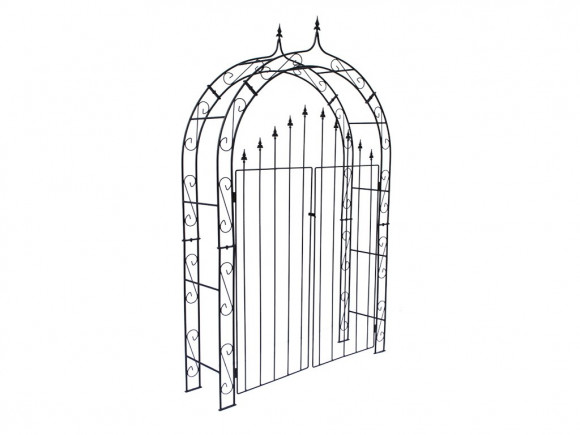 Rosenbogen HOLLAND Lilie Spitze mit Tür B 1,40 m - Tor Höhe 1,70