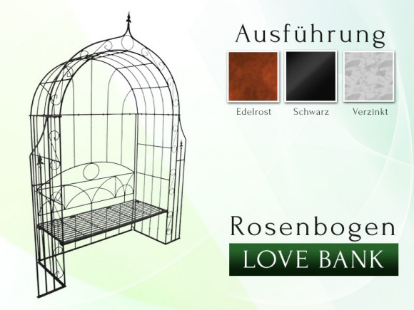 Rosenbogen LOVE BANK mit Lilie-Spitze