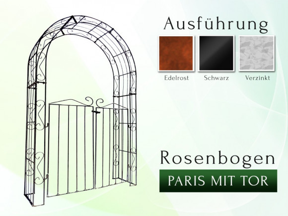 Rosenbogen PARIS Rund B 1,20 m mit Tür H 1,20