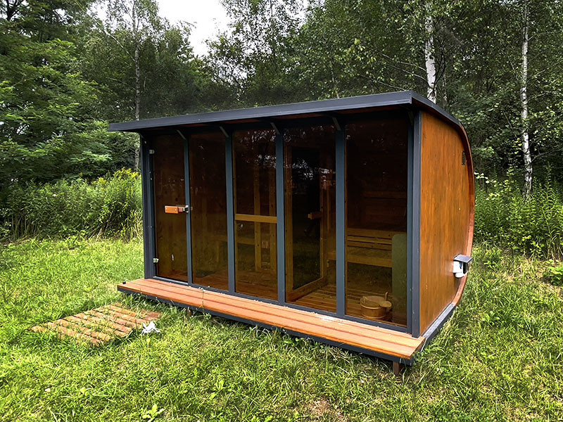 Gartensauna Outdoorsauna Saunahaus HORISONT inkl.Saunaofen 3.8m