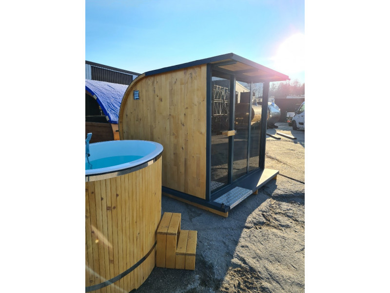 Gartensauna Outdoorsauna Saunahaus HORISONT inkl.Saunaofen 2.4m