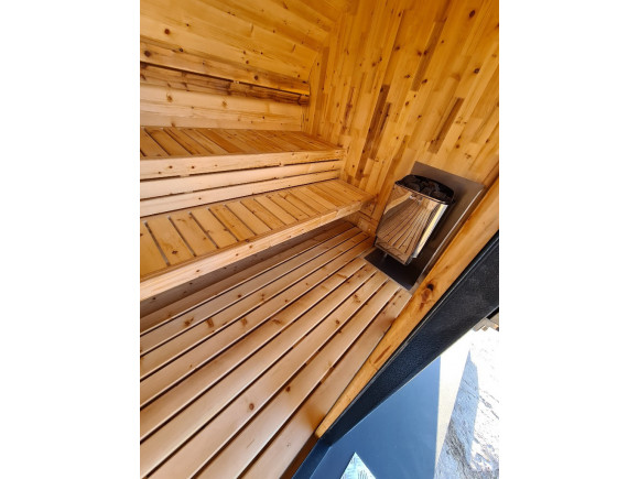 Gartensauna Outdoorsauna Saunahaus HORISONT inkl.Saunaofen 2.4m