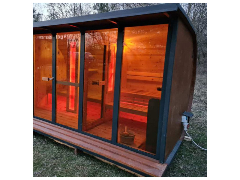 Gartensauna Outdoorsauna Saunahaus HORISONT inkl.Saunaofen 3.1m