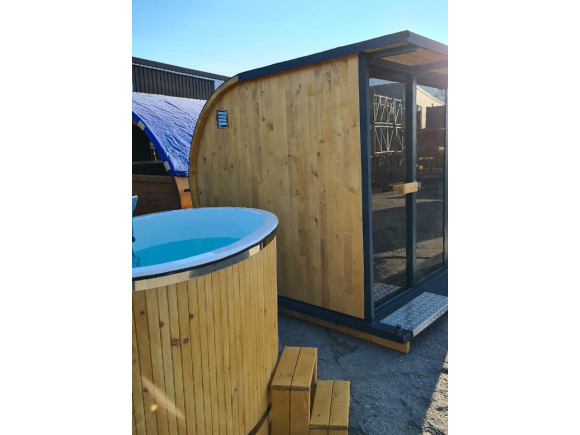 Gartensauna Outdoorsauna Saunahaus HORISONT inkl.Saunaofen 1.6 m