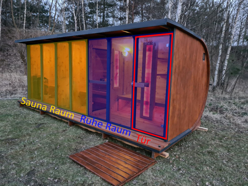 Gartensauna Outdoorsauna Saunahaus HORISONT inkl.Saunaofen 5.30 m