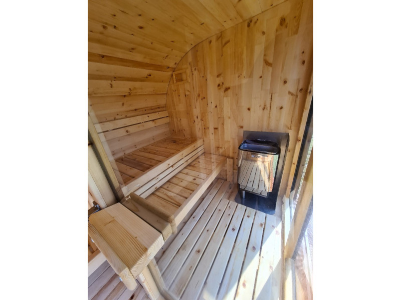 Gartensauna Outdoorsauna Saunahaus HORISONT inkl.Saunaofen 4.58m