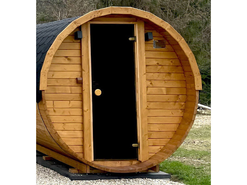 Gartensauna Faßsauna Outdoorsauna Elektrisch inkl.Saunaofen Ø2.20 L1.65