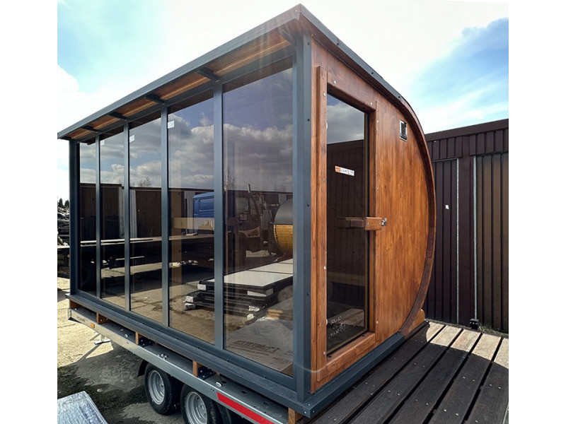 Gartensauna Outdoorsauna Saunahaus HORISONT M5 inkl.Saunaofen 3.82m