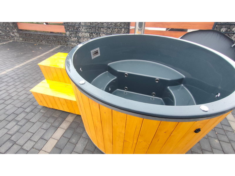 Thermoholz Outdoor Whirlpool BadeFass mit Interner Holzofen Ø 1.94 m