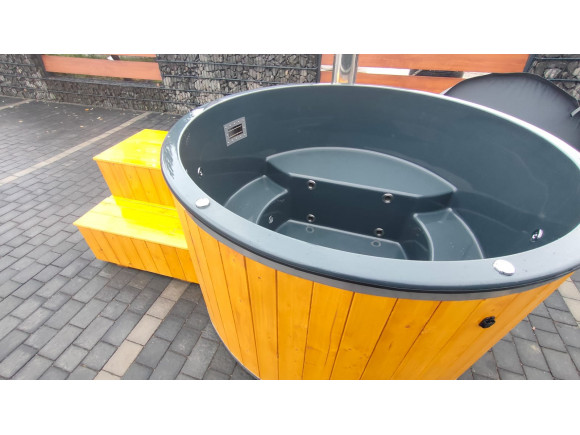 Thermoholz Outdoor Whirlpool BadeFass mit Interner Holzofen Ø 1.94 m