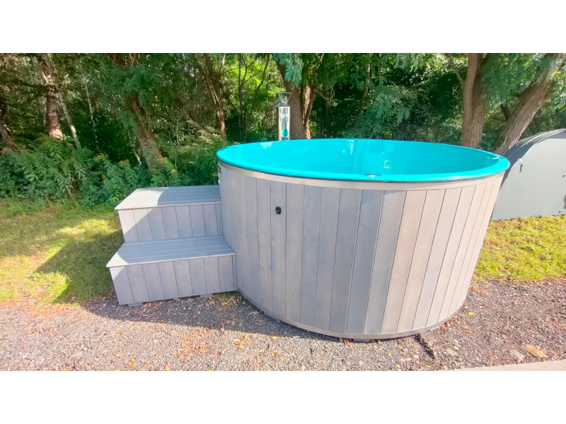 Hot Tub Thermoholz Holz BadeFass mit Interner Holzofen Ø 2.36 m