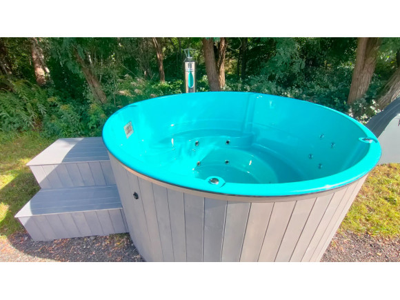 Hot Tub Thermoholz Holz BadeFass mit Interner Holzofen Ø 2.36 m