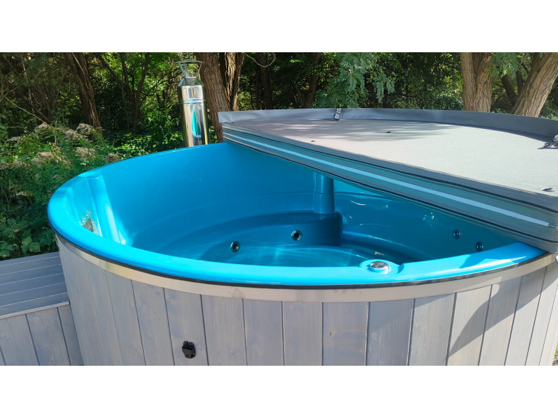 Hot Tub Thermoholz Holz BadeFass mit Interner Holzofen Ø 2.36 m