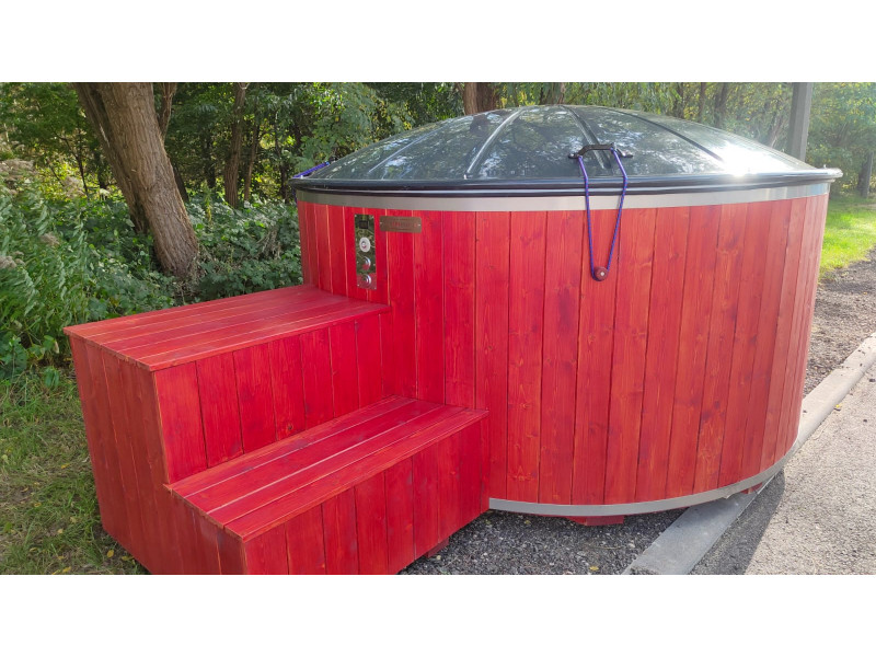 Hot Tub Thermoholz Holz BadeFass mit Interner Holzofen Ø 2.36 m