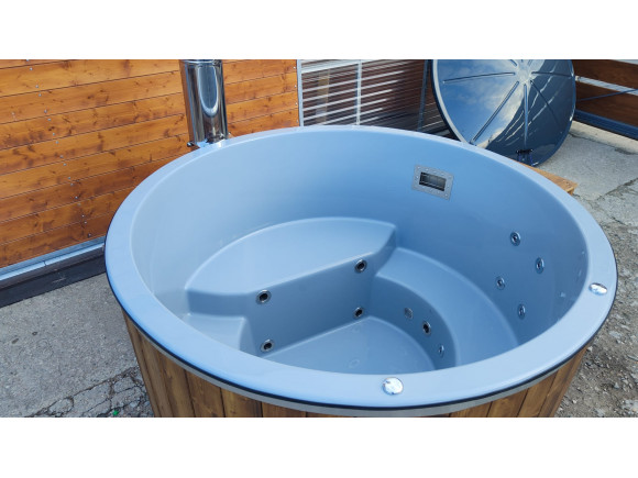 Thermoholz Outdoor Whirlpool BadeFass mit Holz Ofen Außen Ø 1.76 m