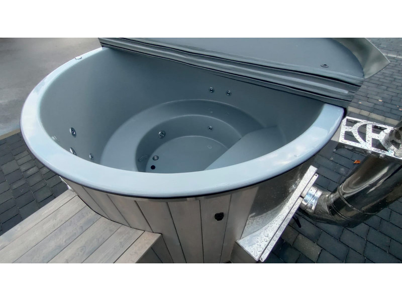 Thermoholz Outdoor Whirlpool BadeFass mit Holz Ofen Außen Ø 1.76 m