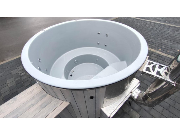 Thermoholz Outdoor Whirlpool BadeFass mit Holz Ofen Außen Ø 1.76 m